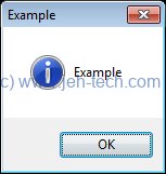 Screenshot of wxPython MessageBox with wx.OK styles